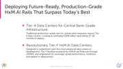 Slide: Deploying production-grade HxM.AI rails that surpass today's best.
